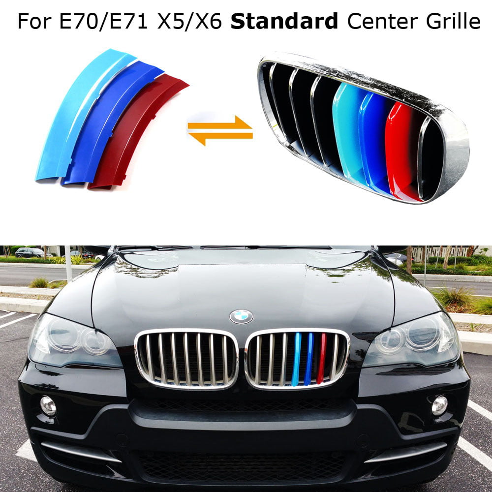 iJDMTOY Exact Fit///M-Colored Grille Insert Decoration Trims For 1999-2003 BMW E53 X5 Pre-LCI w/ 8 Beam Kidney Grill 