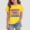 thumbnail image 2 of kpoplk American Flag Shirt Toddler Boys Girls USA Flag Shirts Kids 4th of July T-Shirt Patriotic Tee Tops Outfits(Yellow,5-6 Y), 2 of 4