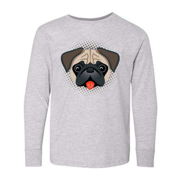 Inktastic Cute Pug Puppy Dog Long Sleeve Youth T-Shirt