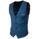 thumbnail image 1 of Chaleco de traje liso con cuello en V para hombre - Chaleco de boda ajustado - Chaleco formal de poliéster para negocios, tallas M-XXXXXXL, 1 of 8