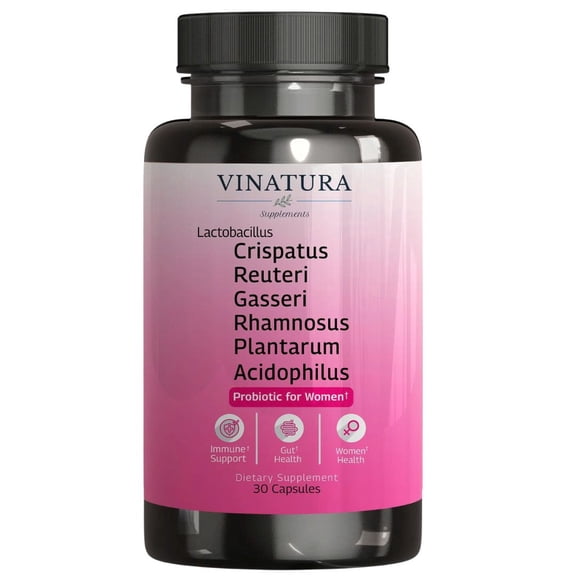 Lactobacillus Rhamnosus, Reuteri, Gasseri, Plantarum, Crispatus, Acidophilus Probiotics - Probiotics for Women *USA Made & Tested* Women Vaginal Health, Gut and Digestive Health - 30 Capsules