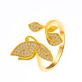 thumbnail image 1 of Anillo de mariposa de diamante completo Anillo de hoja de moda femenina Anillo de dedo índice abierto Regalo para ella Wmkox8yii  shlkj1151, 1 of 1