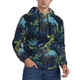 thumbnail image 2 of Picia Cartoon Dinosaur Pattern Casual Men's Hoodie - Lightweight Hooded Sweatshirt with Kangaroo Pocket, Comfortable Pullover for Everyday, Travel-X-Large, 2 of 7