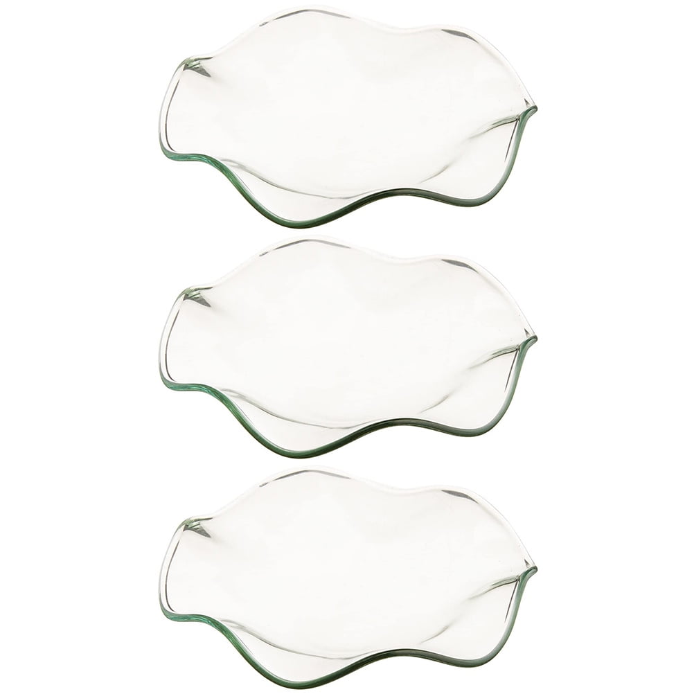 Hemoton 3pcs Clear Glass Oil Warmer Dishes Replacement Wax Warmer