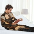 thumbnail image 6 of Picia Sky Sunset Bronze Dragon Pattern Men’s Long-Sleeve Sleepwear Set - Soft 2-Piece Loungewear with Pockets, Comfy PJs for Relaxing Nights-Medium, 6 of 7