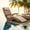 Teak, variant on YIKEMA HDPE Outdoor Pool Chaise Lounge with Armrests - Set of 2, White