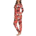 thumbnail image 3 of Renewold Snowman Bow Family Pajama Sets 2 Pieces Women Christmas Sleepwear Home Life Wear Nightwear Outfits Thermal Loungewear Shirt Size XS,Buffalo Grid, 3 of 5