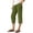 Army Green, variant on Wutalume Women's Cotton Linen Capri Pants Elastic Waist Casual Loose Straight Leg Beach Pocket Trousers Summer Vacation,Army Green L