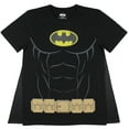 DC Comics Men's Batman Costume Shirt With Detachable Cape Classic Bat