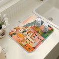thumbnail image 4 of Yayeee Drying Mat for Kitchen Counter Dishes Microfiber Coffee Decorative Pad, Pink Cityscape Painting, 4 of 9