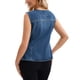 thumbnail image 3 of Chaleco de mezclilla sin mangas para mujer INSPIRE CHIC, con cuello en V, parches, botones y bolsillos, talla 2XL, azul oscuro, 3 of 6