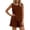F74 Coffee, variant on Womens Two Piece Set Solid Color Summer Lace Trimmed Sleeveless Crew Neck Tops With Shorts Fashion Casual Outfit Set White Size L