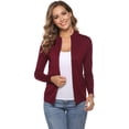 thumbnail image 1 of Aibrou Womens Zip Up Long Sleeve Open Front Knit Cardigan Sweater, 1 of 10