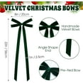 thumbnail image 3 of 10 Pcs Green Velvet Bows Large 22x8 Inch Pre-Tied Christmas Velvet Bows Christmas Tree Ornaments Vintage Holiday Decor for Xmas Tree Wreath Garland Banister Staircase Fireplace Door, 3 of 12