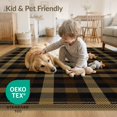 thumbnail image 4 of ODIKA 8'x10' Washable Area Rug Durable, Non-Slip Plaid Farmhouse Tartan Design With Striped Border Accents Buffalo Flowing for Living Room, Under Sectional, Family, 4 of 7