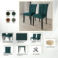 thumbnail image 7 of Castle Place Mid-Century Button Tufted Wooden Dining Chairs, Green, Set of 2, 7 of 7