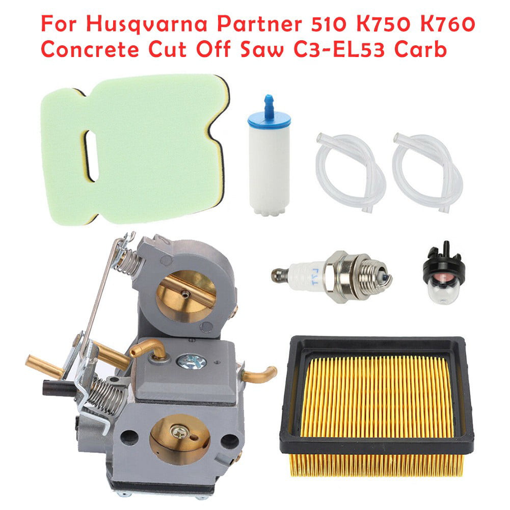 Carburetor for Husqvarna K750 K760 Cutoff Saw Spark plug fuel filter carb kit 