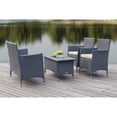 thumbnail image 4 of SAFAVIEH Figueroa Outdoor Patio 4 Pc Conversation Set, Almond/Sand, 4 of 11