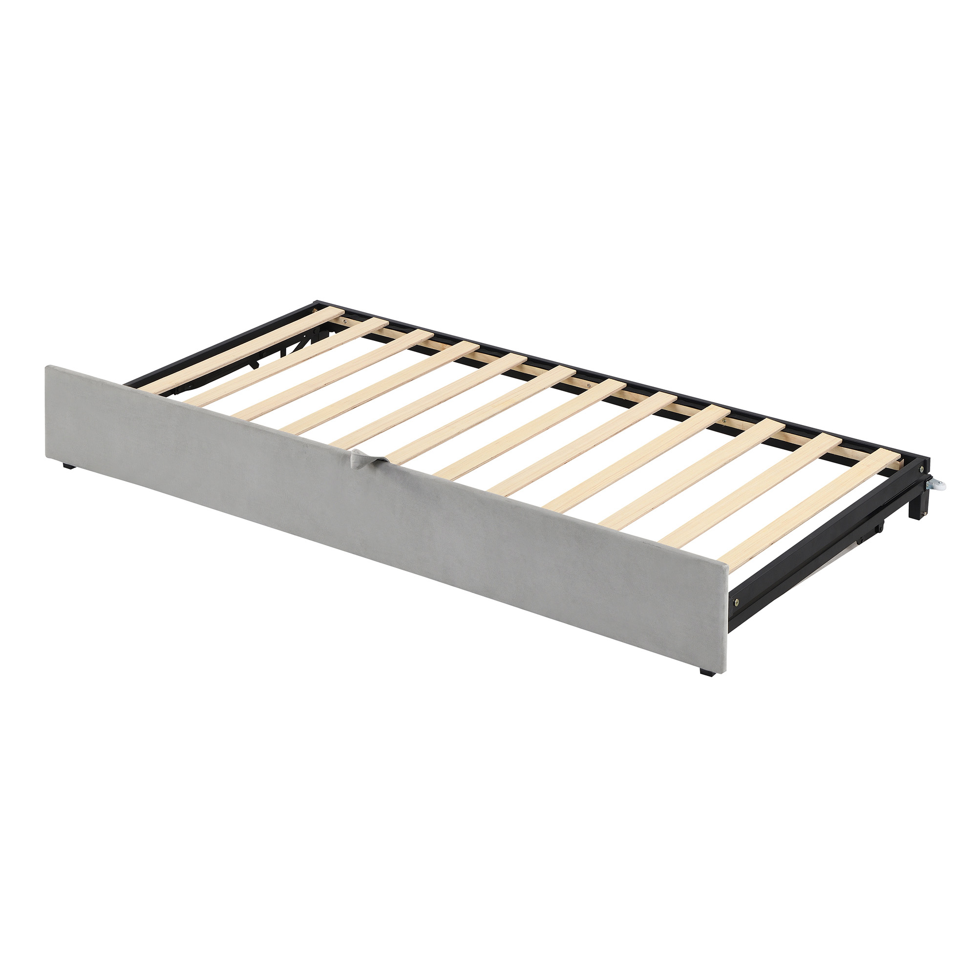 Aukfa Upholstered Expandable Twin-to-King Daybed with Trundle, Gray