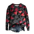 thumbnail image 2 of Qertyioot Chemise Cœur d'Amour Saint-Valentin Grande Taille Pull, Manches Longues Graphiques pour Femmes Col Rond Oversize, 2 of 5
