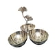 thumbnail image 2 of Cuencos decorativos en racimo, 3 en 1, cuencos de acero inoxidable para aperitivos, decorativos y conectados Mango de ginkgo, 2 of 9