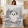 thumbnail image 7 of Byndra Halloween DIY Coloring Blanket, Large Throw Blanket with Spooky Ghost Pumpkin Pattern and Classic Style, Art Activity for Kids, Adults, Home, Party, Sleepover, Gift, 7 of 7