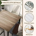 thumbnail image 4 of Square Tablecloth Wood Grain Fitted Table Cover Wipe Clean Cloth Wooden Plank Tablecloths with Elastic Edge Waterproof Polyester Cloths for Indoor Outdoor, Fit for 32"x32" Tables, Style-3, 4 of 4