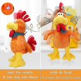 thumbnail image 2 of Musical Squawking Chicken Stuffed Animal Walking Singing Waving Rooster Fun Electronic Interactive Animation Plush Toys Gifts For Kids, 2 of 5