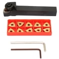 thumbnail image 1 of 13Pcs WWLNR1616H08/WWLNR1616K08 16*125mm Lathe Turning Tool Holder with 10pcs Inserts, 1 of 5
