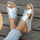 thumbnail image 4 of Mujeres Zapatillas de Verano de Moda Casual Versátil Playa Peep-Toe Abierto-Toe Cuña Tacones Zapatillas para la Primavera Y el Verano, 4 of 9