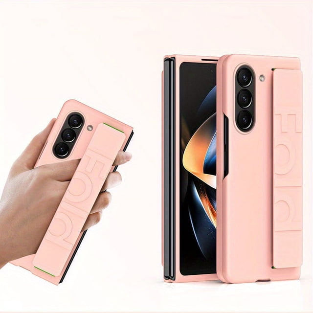 For Samsung Z Fold4 Mobile Phone Case Elastic Wrist Strap One Flap Folding Screen PC Case