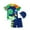H, variant on BULLPIANO Kids Boys Two Piece Swimsuit Bathing Suit Short Sleeve Sunsuit Swimwear Set with Cap, 1-6 Years