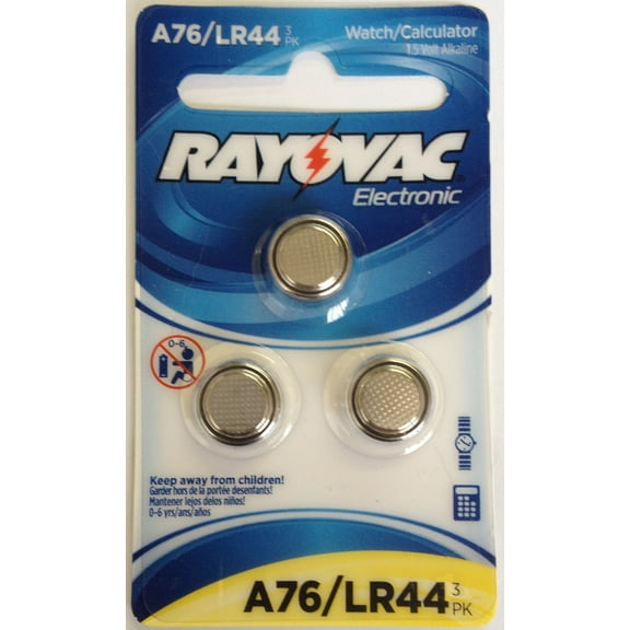 Rayovac A76 / LR44 - A76 Alkaline Button Battery 1.5V - 12 Pack on Retail Cards FREE SHIPPING!