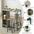 thumbnail image 2 of Huloretions Dining Table Set for 2,Small Dining Table Set Height Pub Table with 2 Chairs,Pub Table with 2 Stools with 2 Stools,Bar Table and Chairs Set 3-Layer Storage Shelf &1 Drawer 3-Piece Breakfas, 2 of 9