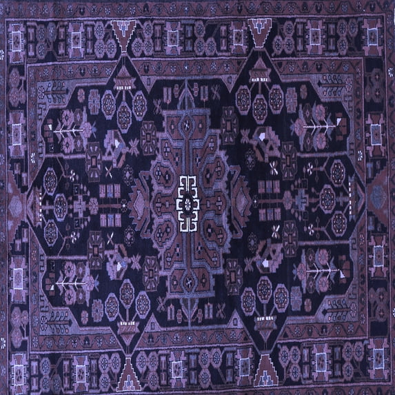Ahgly Company Indoor Square Persian Blue Traditional Area Rugs, 8' Square