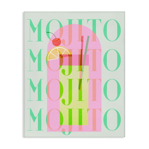 Retro Pastel Mojito Canvas Wall Art, design by Lil' Rue
