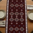 thumbnail image 5 of Table Runners 60 Inches Long Dress Scarves, Brown Boho Farmhouse Kitchen/Dining Table Runner, Small Coffee Tablerunners, Retro Farmhouse Abstract Geometric Ethnic Art 13x60 Inch, 5 of 9