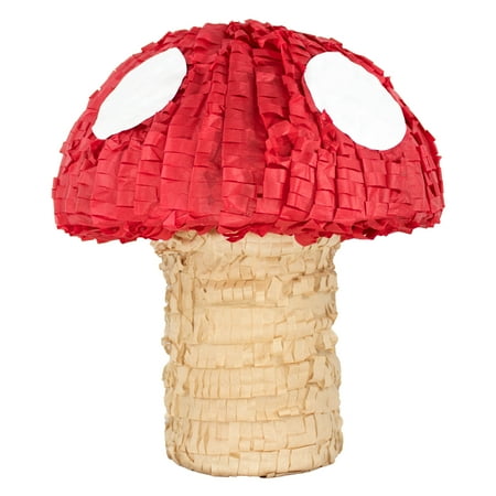 Mushroom Party Pinata, Red & Brown, 12in x 13in