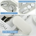 thumbnail image 4 of MoKo 2 in 1 Double Eyeglass Case, Contact Lens Case with Mirror Tweezers Remover, Portable PU Contact Lens Box Soak Storage Container Kit,Beige, 4 of 7
