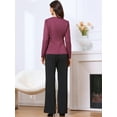 thumbnail image 3 of DARING DIVA Women's Collarless Long Sleeve Business Jacket Office Suit XS Purple, 3 of 6