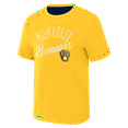 thumbnail image 4 of Men's Darius Rucker Collection by Fanatics Navy/Gold Milwaukee Brewers Two-Way Ringer Reversible T-Shirt, 4 of 5
