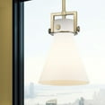 thumbnail image 4 of Innovations Lighting  Newton Cone - 1 Light 8" Stem Hung Pendant Brushed Brass/Plated Smoke, 4 of 4