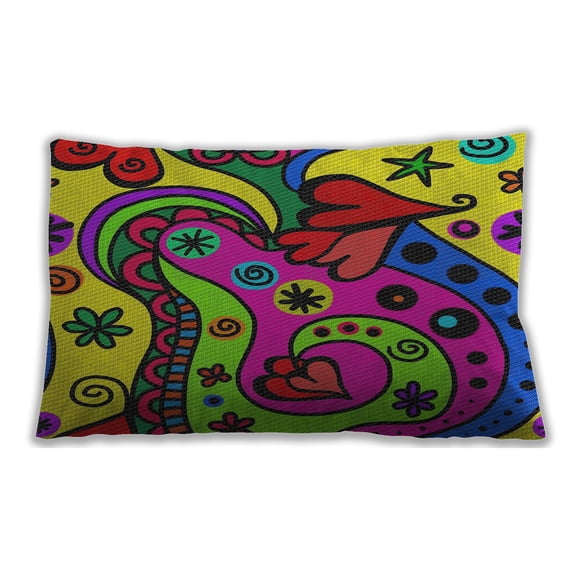 Ahgly Company Indoor Rectangular Patterned Lumbar Throw Pillow, 13 inch by 19 inch