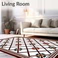 thumbnail image 2 of ODIKA 6'x9' Machine Washable Non-Slip Area Rug, Lattice Kilim Southwestern Aztec Inspired Decorative Floor High Traffic Rug, Brown, 569086, 2 of 7