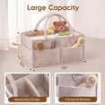 thumbnail image 4 of Baby Diaper Caddy Organizer, Large Portable Nursery Basket for Changing Table, Baby Shower Gift, Oatmeal, 4 of 7