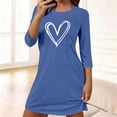 thumbnail image 2 of QNANSPI Womens Nightgowns, Casual Sleepwear for Women, Women's Plain Color Round Neck Three Quarter Sleeve with Pocket Knee Length Nightdress, 2 of 6