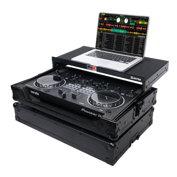 Flight Case for Pioneer DDJ-REV1 Digital Controller W-Sliding Laptop Shelf |Black On Black