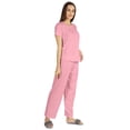 thumbnail image 2 of Inkmeso Ensemble de Nuit 2 Pcs pour Femmes Manches Courtes Haut & Pyjama en Coton Doux, 2 of 7