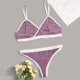 thumbnail image 5 of Gibobby Ropa sexy de mujer para sexo Conjunto de Lencería de Malla, Conjunto de Lencería de Encaje Transpirable Color Block Sujetador Suave y Elegante para Mujer(Morado, CH), 5 of 5