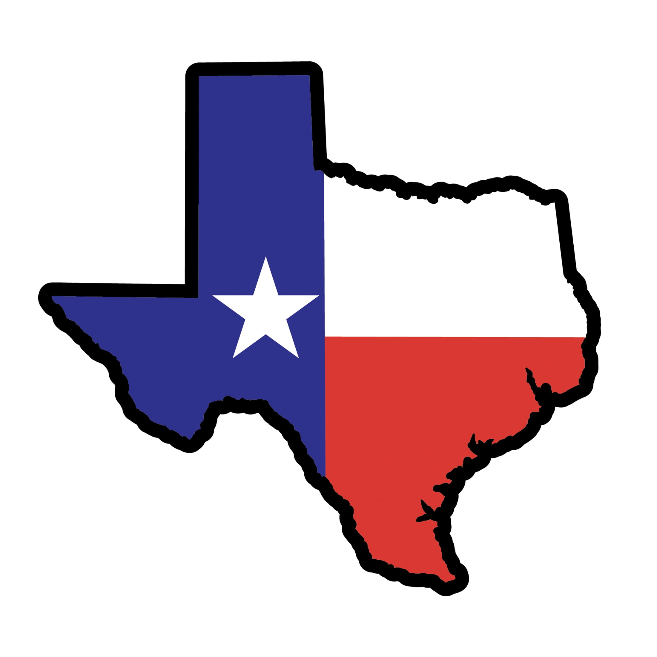 (2 pack) Auto Drive Texas State Vinyl Automotive Decal, Multicolor, 5.5” x 5”